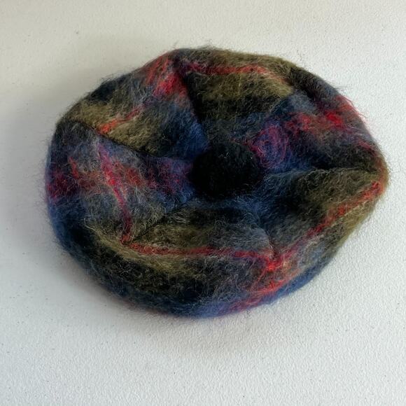 The Jacobite Tartan Mohair/ Wool Blend Beret Hat Woven In Scotland - Picture 1 of 12